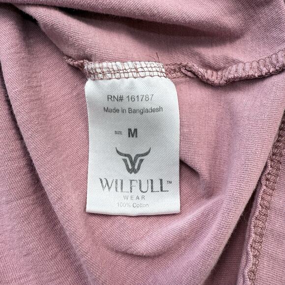 Wilfull Wear Graphic Tee Womens M‎ Mauve "Easily Distracted by Chickens" Quirky - Picture 6 of 8